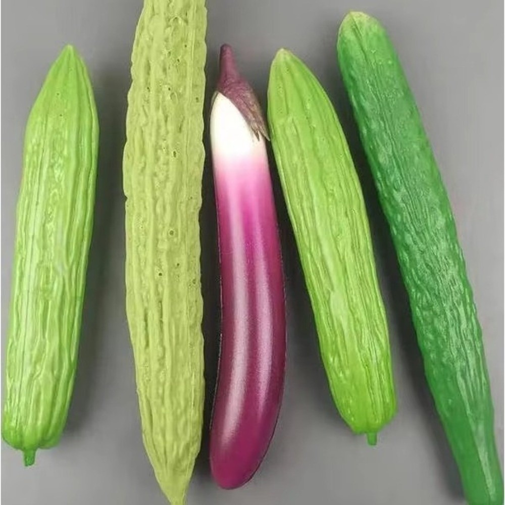 Photography Still Life - PU Artificial Vegetables Cucumber Aubergine Simulation