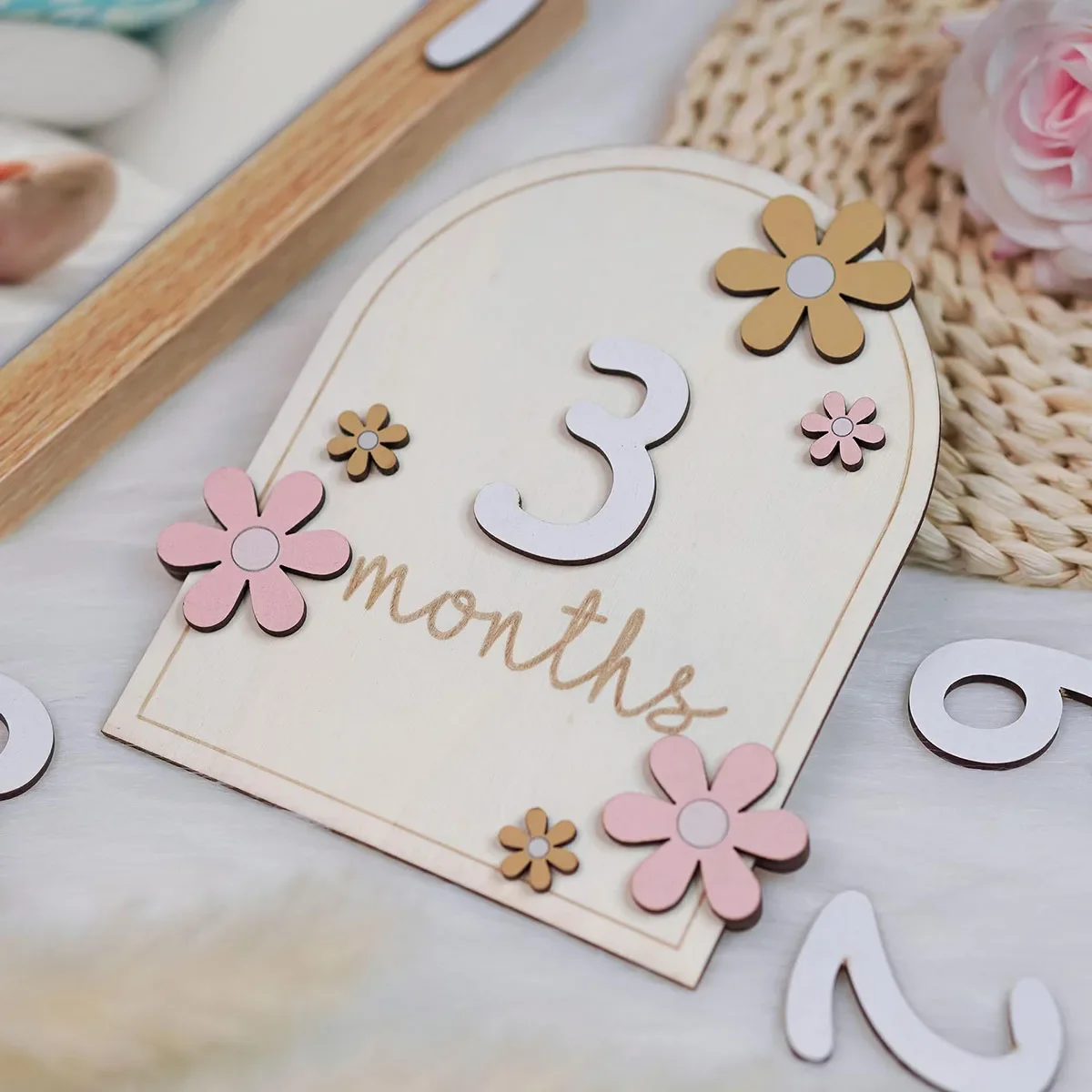 Wooden Baby Monthly Milestone  - Photography Still Life ulasan dan harga