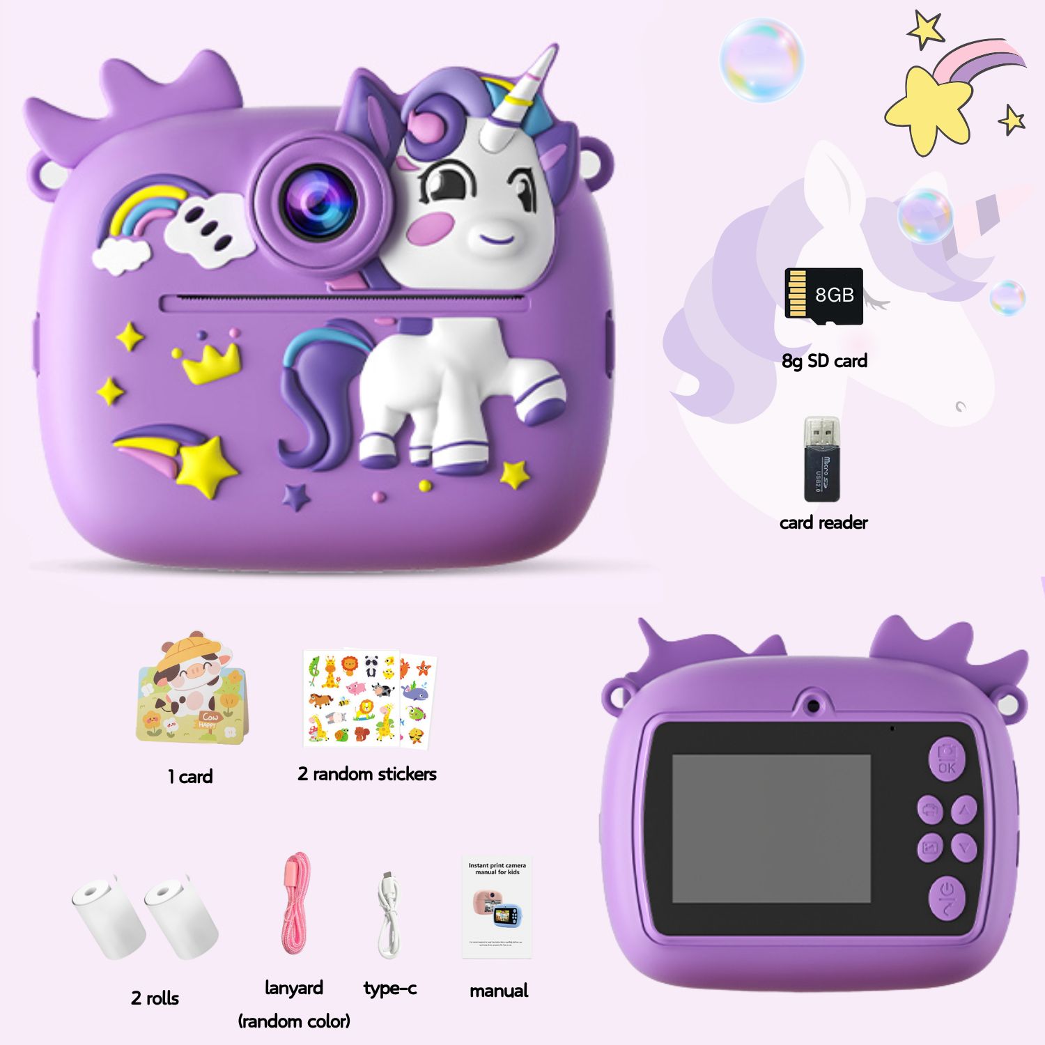 Purple Cute Kids Colorful Inst - Photography Close Up ulasan dan harga