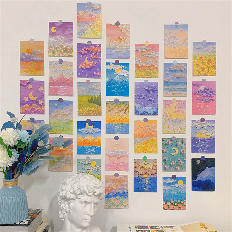 30Pcs Romantic Art Posters Sti - Photography Background ulasan dan harga