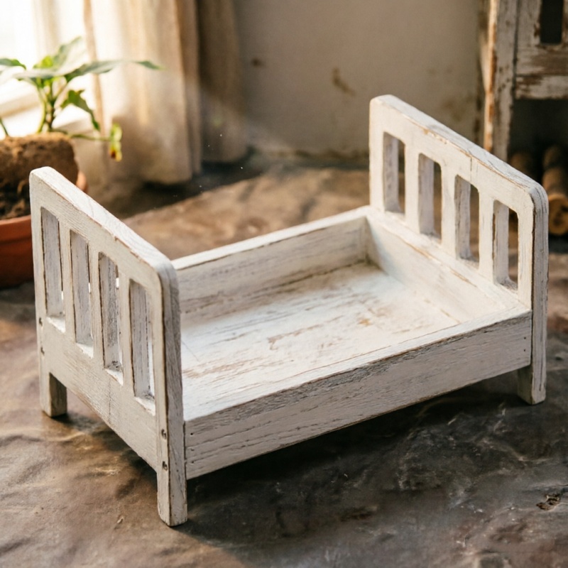 Infant Posing Sofa Retro Wood  - Photography Background ulasan dan harga
