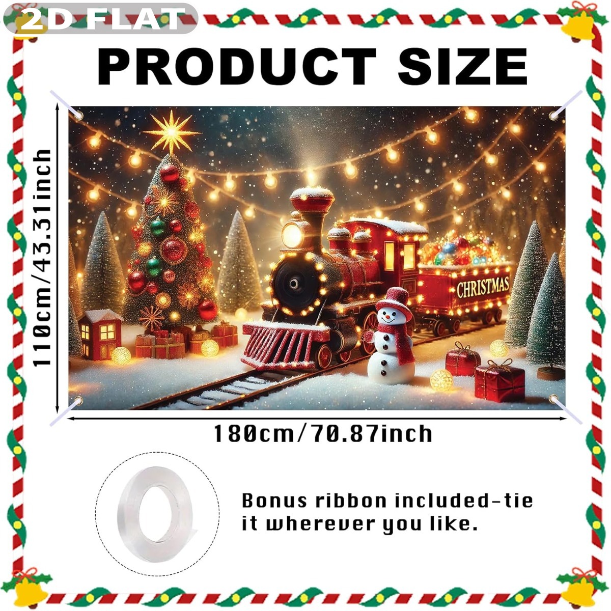 1pc Christmas Tree & Gifts Lar - Photography Background ulasan dan harga