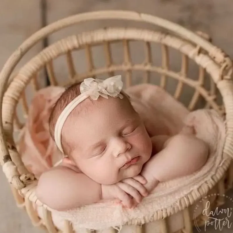 Retro Rattan Round Basket Chai - Photography Background ulasan dan harga