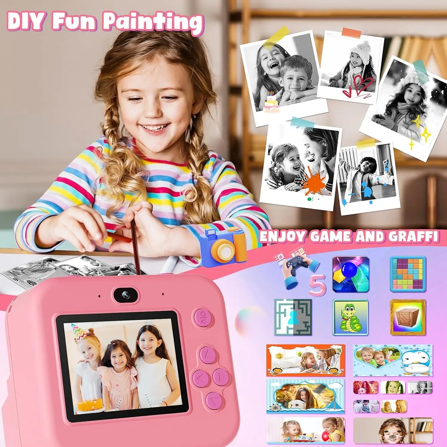 newInstant Print Camera With 3 - Photography Close Up ulasan dan harga