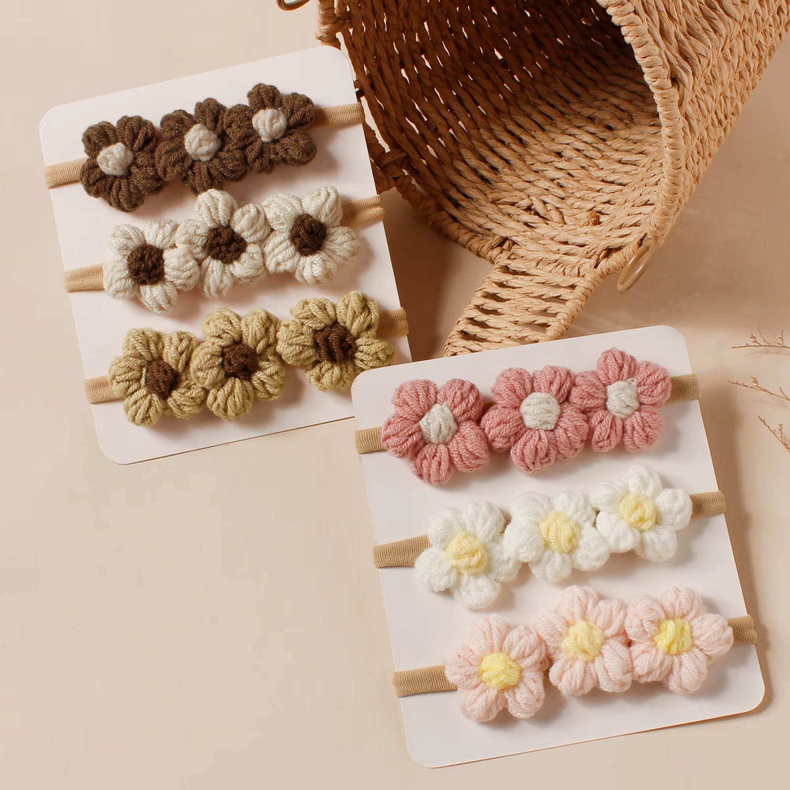 3pcs Wool Flower Baby Headband - Photography Still Life ulasan dan harga
